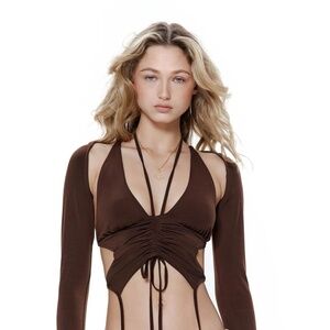 Brown Willow Top by JADED LONDON